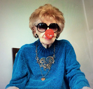 Peg doing Comic Relief